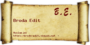 Broda Edit névjegykártya